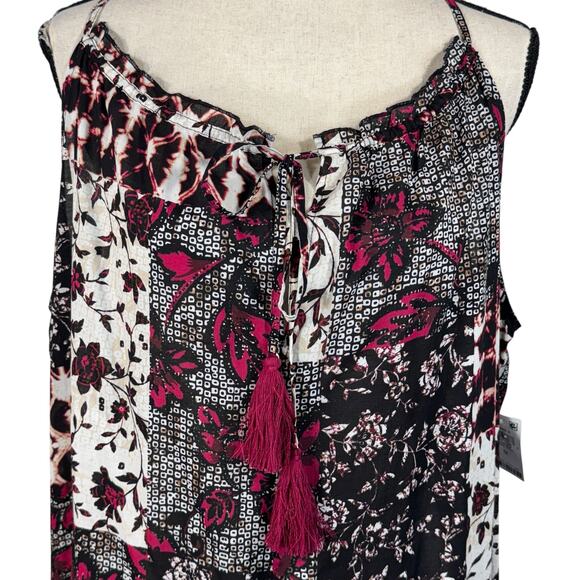 INC 1X-Large Halter Maxi Dress Floral Patchwork Tiered Ruffled Lightweight Multi - Picture 2 of 9